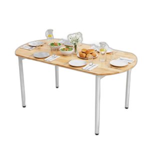 Bàn Oval 160x80cm gỗ cao su chân sắt hệ Hệ OMA II