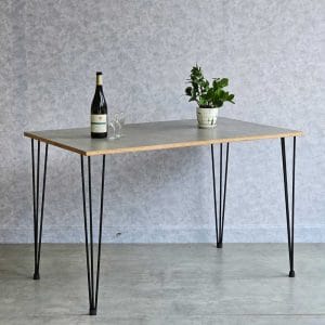 Bàn quán ăn cafe 120x70cm gỗ plywood chân sắt Hairpin CFD68200 - hình 5