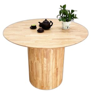 Bàn tròn 100cm gỗ cao su AA chuẩn xuất khẩu