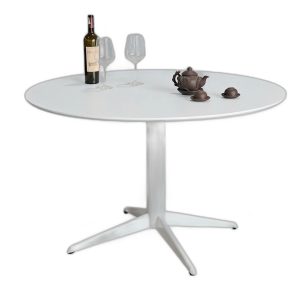 Bàn tròn 120cm gỗ cao su chân sắt