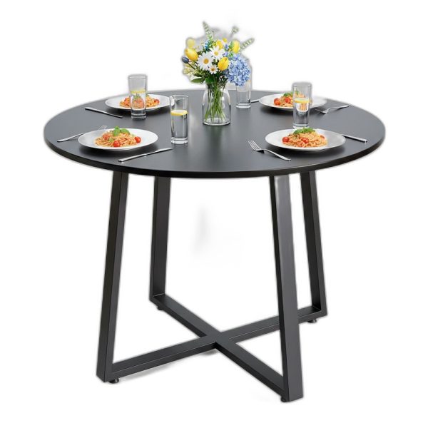 Bàn tròn đk 100 120cm gỗ cao su chân sắt
