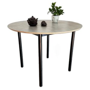 Bàn tròn gỗ Plywood chân sắt sơn tĩnh điện