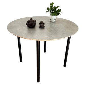 Bàn tròn gỗ Plywood chân sắt sơn tĩnh điện - hình 1