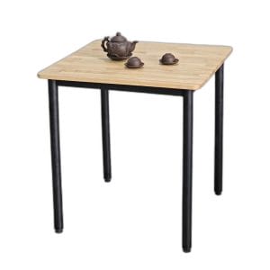Bàn vuông 70cm gỗ tự nhiên chân sắt tròn BA68151