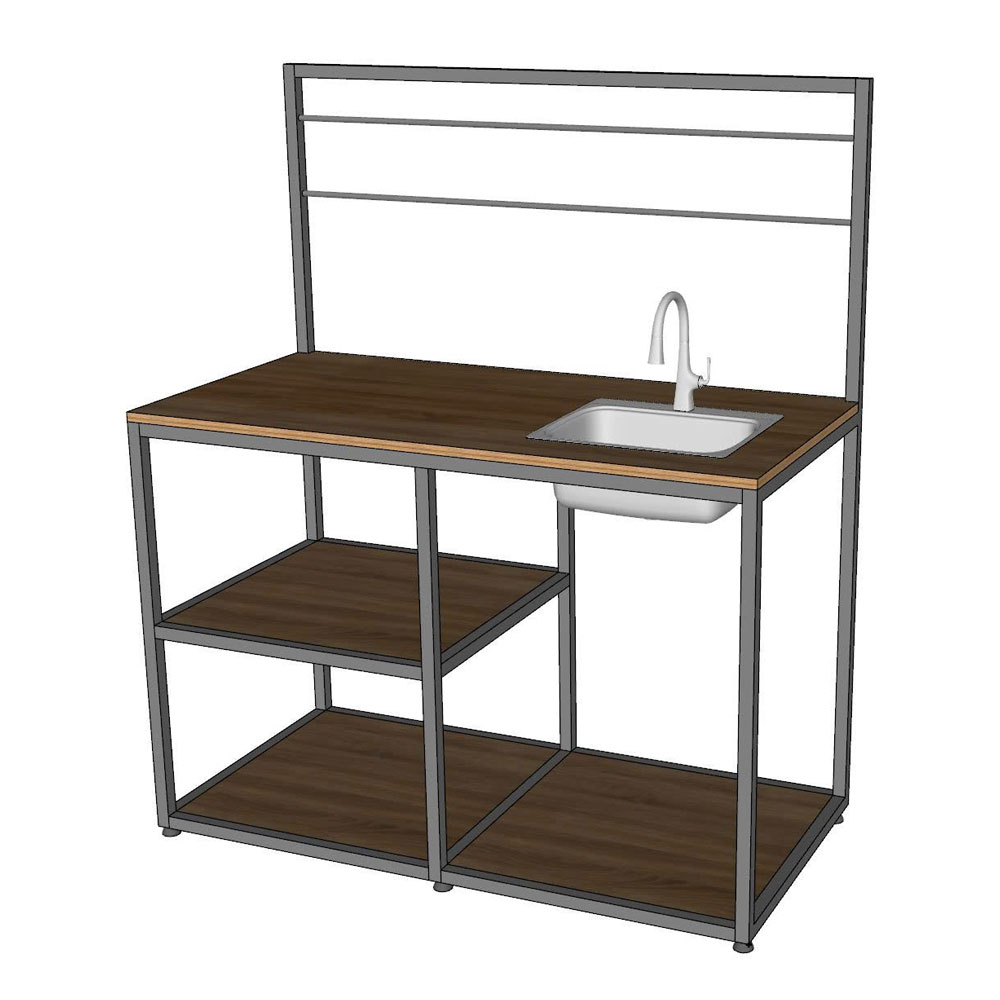 Bếp Mini 120cm gỗ plywood chống nước cho phòng trọ Bếp Mini 120cm gỗ plywood chống nước cho phòng trọ - hình 3