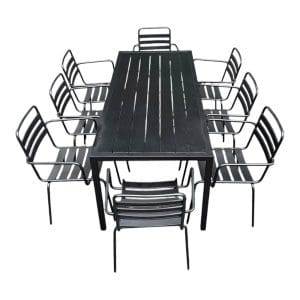 Bộ bàn 180cm và 8 ghế sắt ngoài trời - C - hình 1