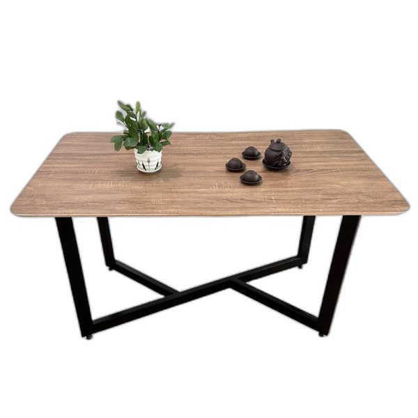 Bộ bàn ăn 1m4 gỗ Plywood và 4 ghế nệm xanh