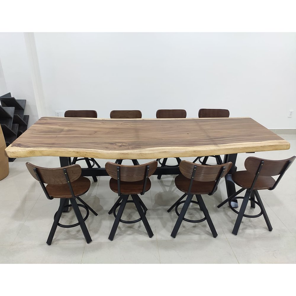 Bộ bàn ăn gỗ me tây và 8 ghế lưng tựa gỗ Bộ bàn ăn gỗ me tây và 8 ghế lưng tựa gỗ - hình 1