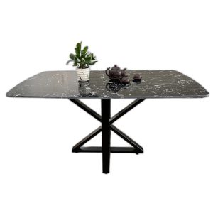Bộ Bàn Ăn Mặt Đá 140x80cm Và 4 Ghế Nệm Simili
