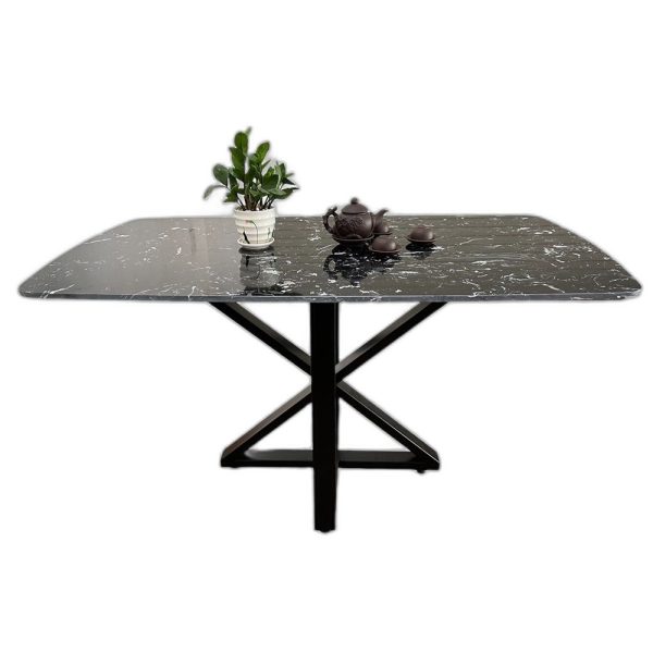 Bộ Bàn Ăn Mặt Đá 140x80cm Và 4 Ghế Nệm Simili