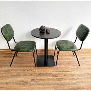 Bộ bàn cafe và 2 ghế nệm khung sắt C - hình 1