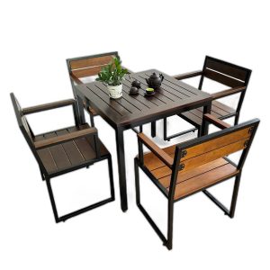 Bộ bàn ghế 4 người gỗ khung sắt C