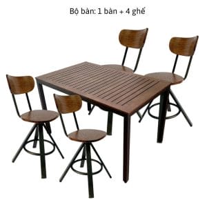 Bộ bàn ghế ăn nhỏ gọn 4 người C - hình 1
