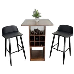 Bộ bàn ghế bar 2 người kết hợp tủ rượu C