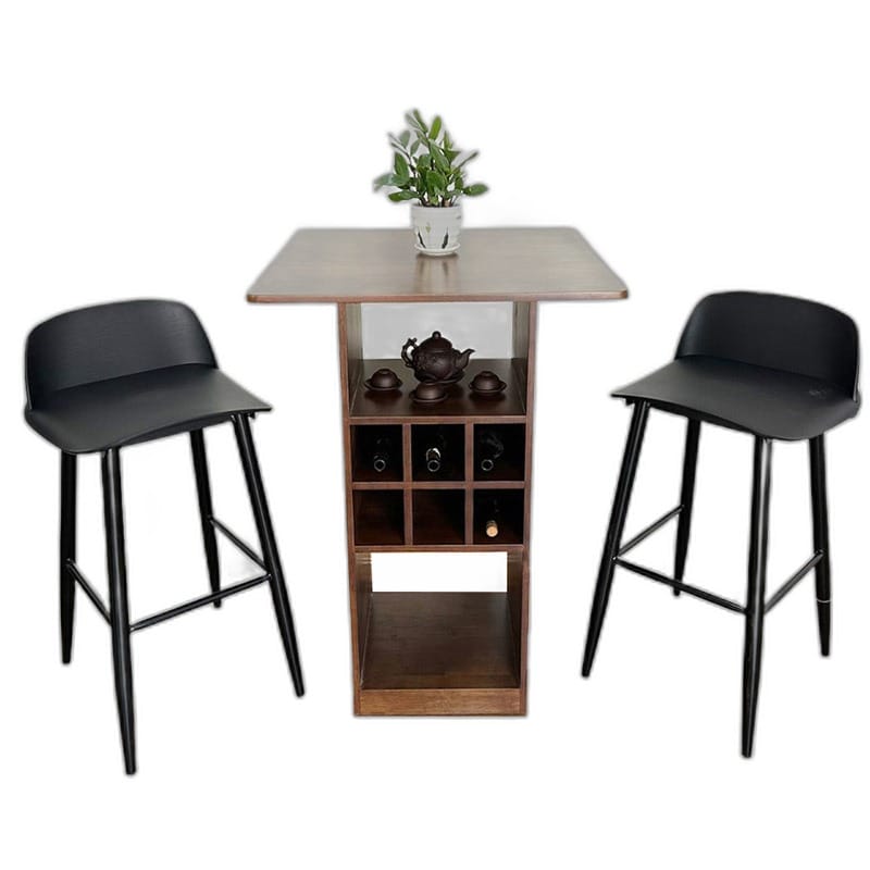 Bộ bàn ghế bar 2 người kết hợp tủ rượu C Bộ bàn ghế bar 2 người kết hợp tủ rượu C