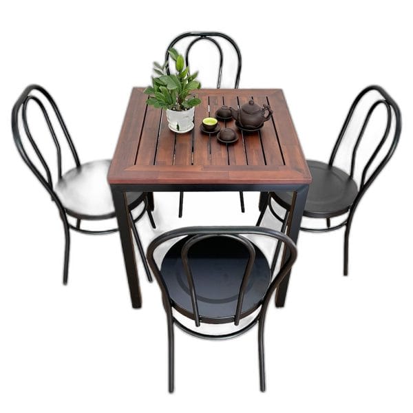 Bộ bàn ghế cafe, bàn ghế ngoài trời 4 người C