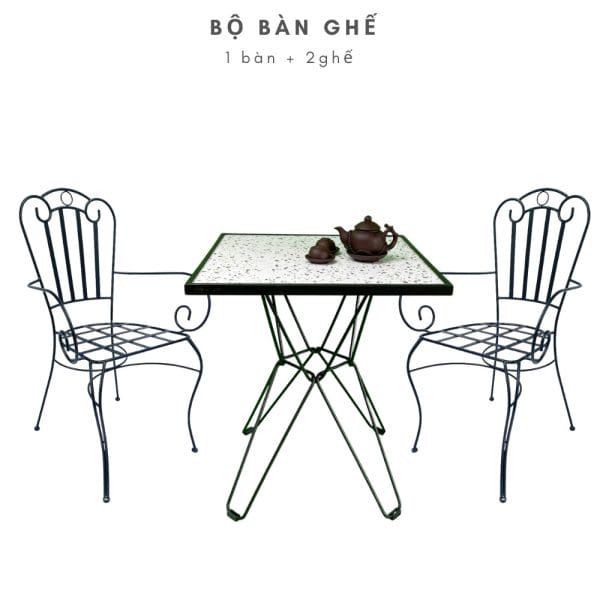 Bộ bàn ghế cafe ngoài trời C - hình 3