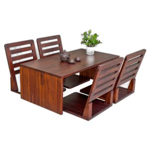 Bộ bàn ghế ngồi bệt kiểu Nhật gỗ tràm C