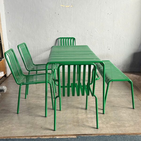 Bộ bàn ghế sắt ngoài trời sơn tĩnh điện nhiều màu - C - hình 5