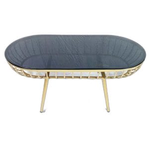 Bộ bàn ghế sofa khung sắt màu vàng đồng CBSF68015
