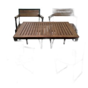Bộ bàn gỗ 120x75cm và 4 ghế có tay vịn C