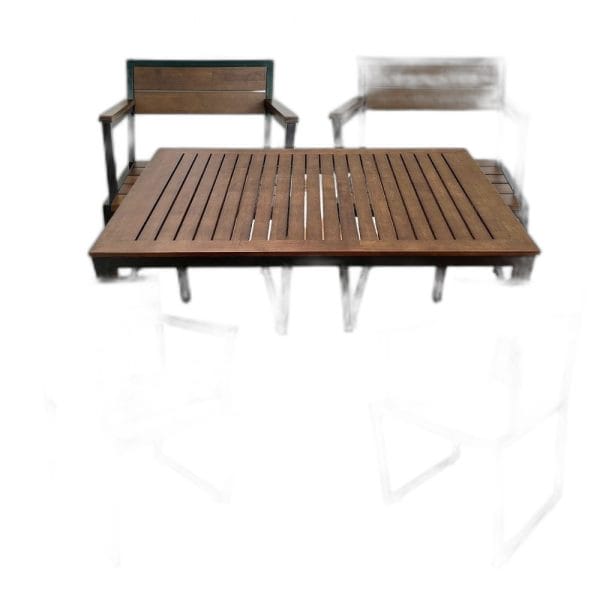 Bộ bàn gỗ 120x75cm và 4 ghế có tay vịn C