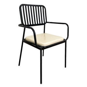 Bộ bàn tulip tròn và 2 ghế khung sắt có nệm C - hình 1