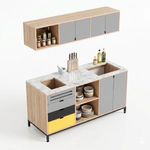 Bộ tủ bếp ngang 140cm gỗ plywood - hình 1