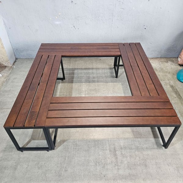 Combo 4 cái ghế băng dài 120x35cm gỗ cao su C - hình 1