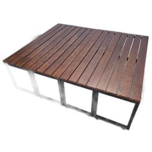 Combo 4 cái ghế băng dài 120x35cm và 1 bàn cafe tròn C