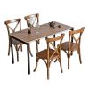 Combo bàn ăn 140x70cm gỗ plywood và 4 ghế ăn Bistro