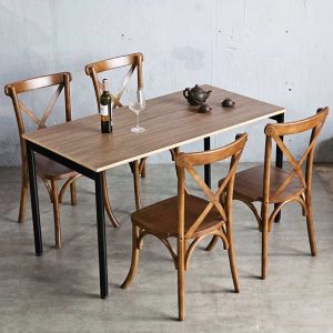 Combo bàn ăn 140x70cm gỗ plywood và 4 ghế ăn Bistro - hình 1