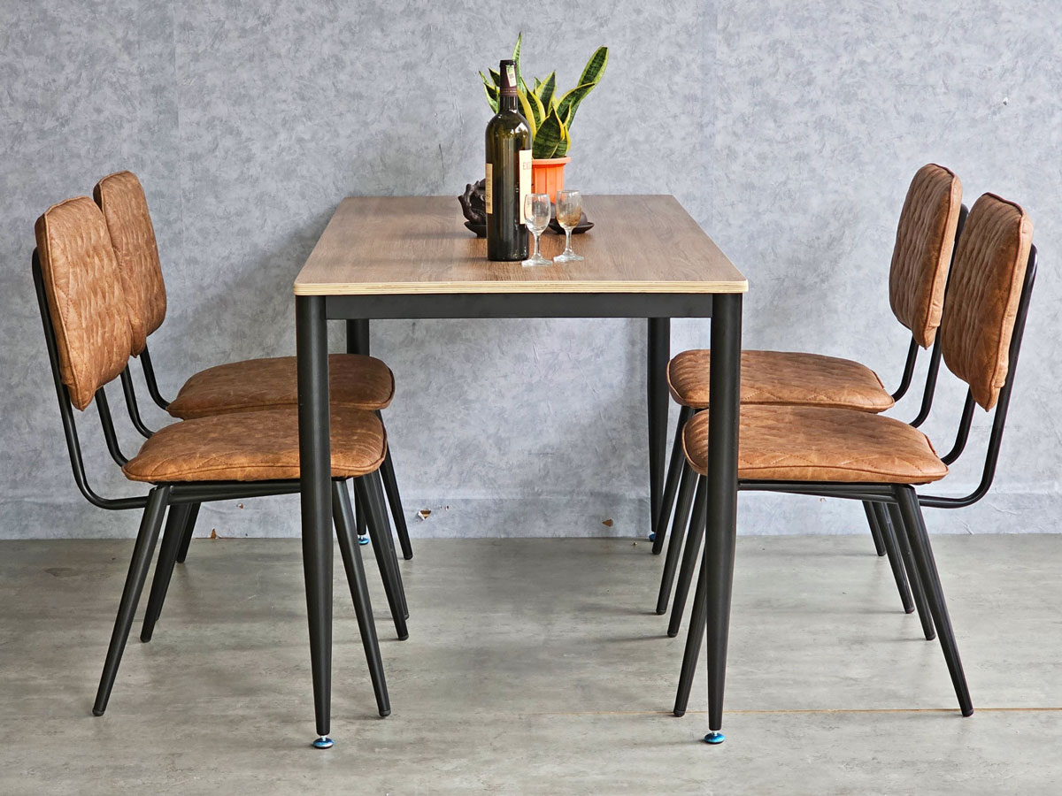 Combo bàn ăn 140x70cm gỗ plywood và 4 ghế ăn bọc nệm Combo bàn ăn 140x70cm gỗ plywood và 4 ghế ăn bọc nệm - hình 1