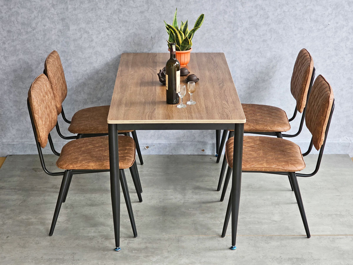 Combo bàn ăn 140x70cm gỗ plywood và 4 ghế ăn bọc nệm Combo bàn ăn 140x70cm gỗ plywood và 4 ghế ăn bọc nệm - hình 2