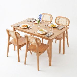Combo bàn ăn chữ nhật và 4 ghế ăn - hình 1