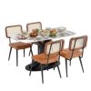 Combo bàn ăn chữ nhật và 4 ghế Monet bọc vải