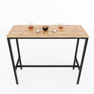 Combo bàn bar 120x45cm và 4 ghế bar mặt gỗ C - hình 1