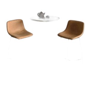 Combo bàn bar tròn 60cm gỗ plywood vân đá và 2 ghế