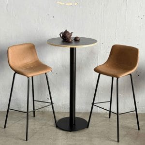 Combo bàn bar tròn 60cm gỗ plywood vân đá và 2 ghế - hình 5