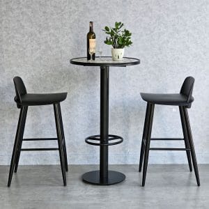 Combo bàn bar tròn 60cm và 2 ghế bar chân sắt C - hình 1