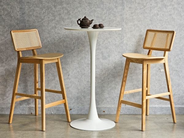 Combo bàn bar tròn 60cm và 2 ghế bar gỗ C - hình 4