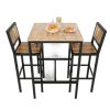 Combo Bàn Bar Vuông 60 Và 2 Ghế Lưng Tựa Gỗ Tràm C