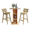 Combo bàn bar vuông 70cm và 2 ghế bar gỗ C