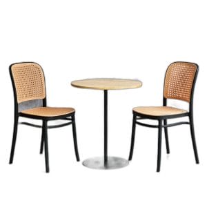 Combo bàn cafe tròn 60cm và 2 ghế cafe nhựa C