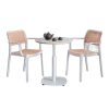 Combo bàn cafe tròn 60cm và 2 ghế nhựa C