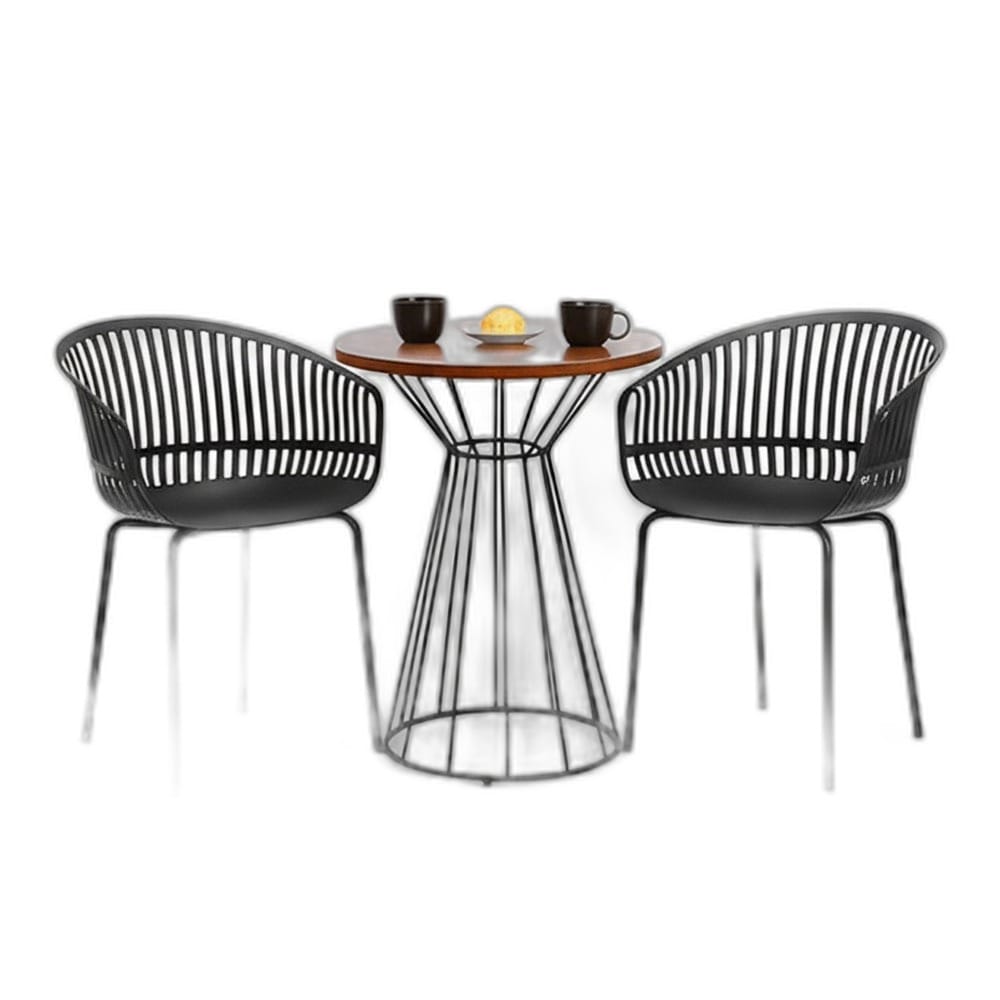 Combo bàn cafe tròn gỗ tràm và 2 ghế Verti C Combo bàn cafe tròn gỗ tràm và 2 ghế Verti C