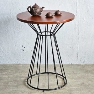 Combo bàn cafe tròn gỗ tràm và 2 ghế Verti C - hình 1