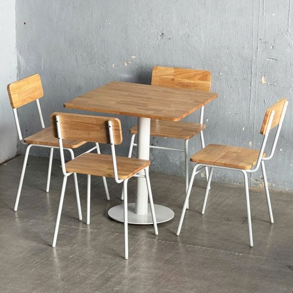Combo bàn cafe vuông 70cm và 4 ghế tựa C - hình 4