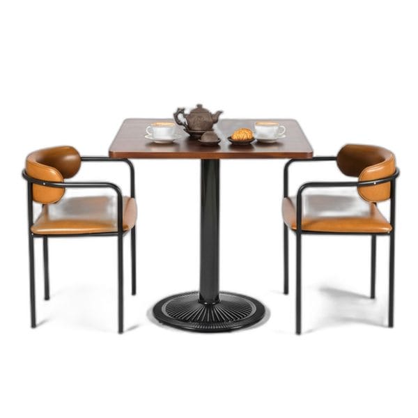 Combo bàn cafe vuông 70x70cm và 2 ghế lưng tựa C