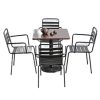 Combo bàn cafe vuông 70x70cm và 4 ghế sắt C